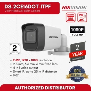 Hikvision DS-2CE16D0T-ITPF 2MP Fixed Mini Bullet Turbo HD Camera